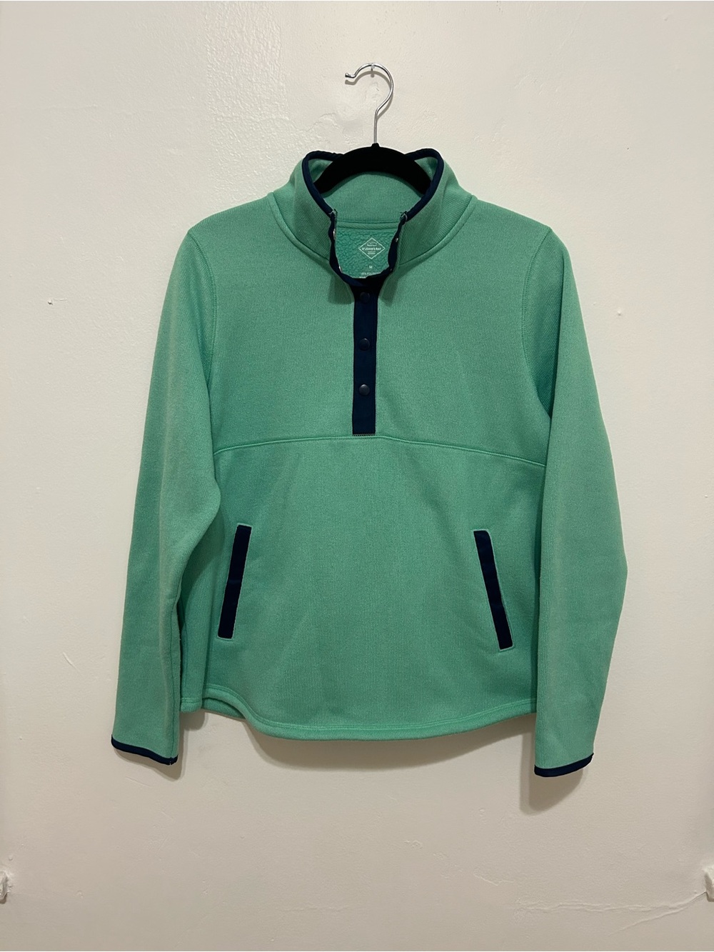 Seafoam Green Snap-Front Fleece Pullover